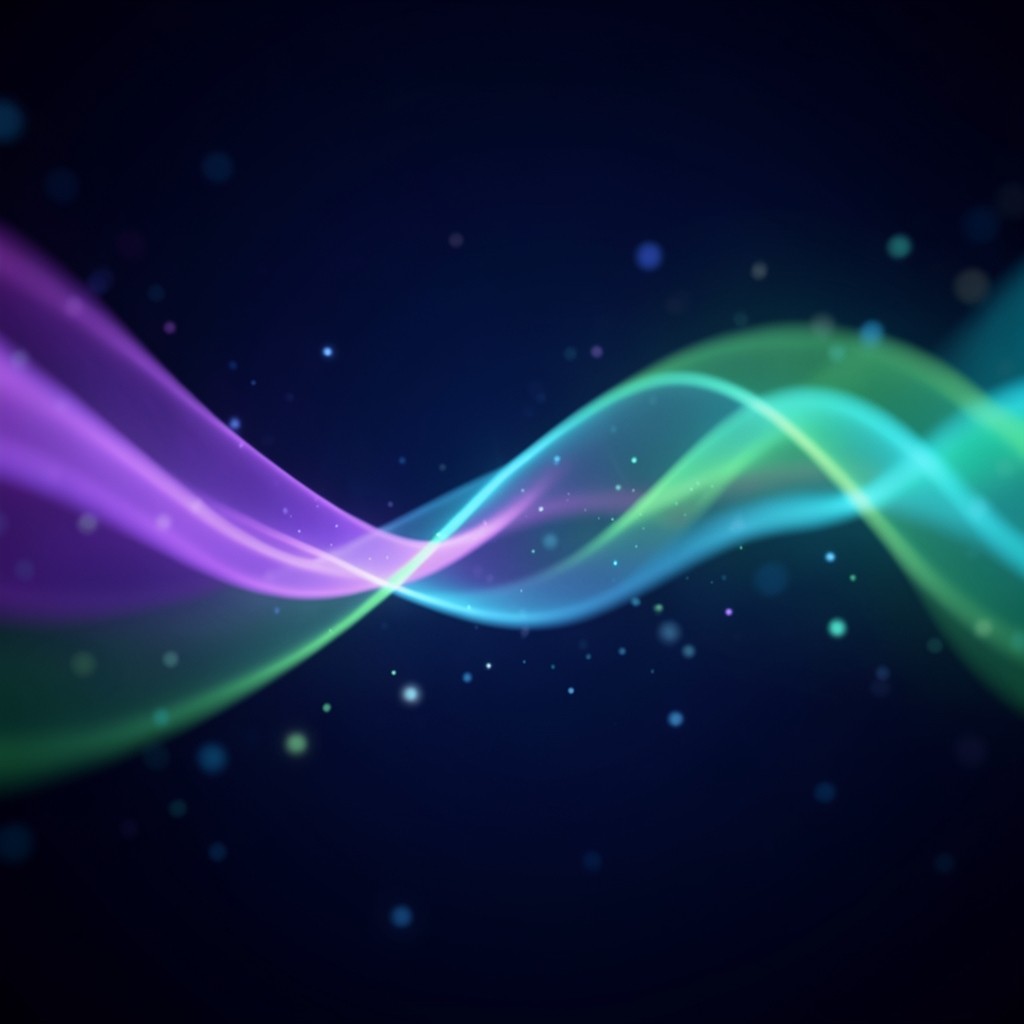 Abstract digital security concept with purple and green gradient lighting on a dark background